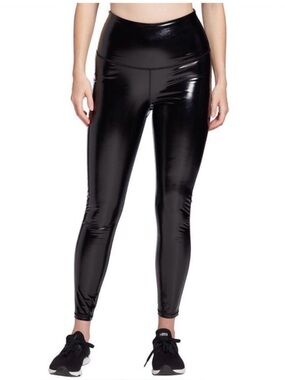 CALIA Sculpt Patent High-Rise Leggings in Pure Black size medium NWT
